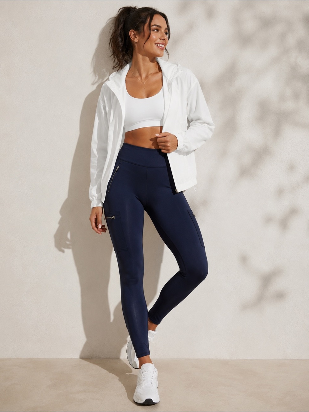 Athleta Headlands Hybrid High Rise Cargo Navy Blue Tall Performance Leggings